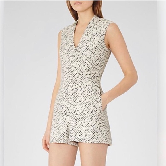 Reiss Pants - Reiss Jeannette Speckled Jacquard Romper Playsuit sz 4 SM